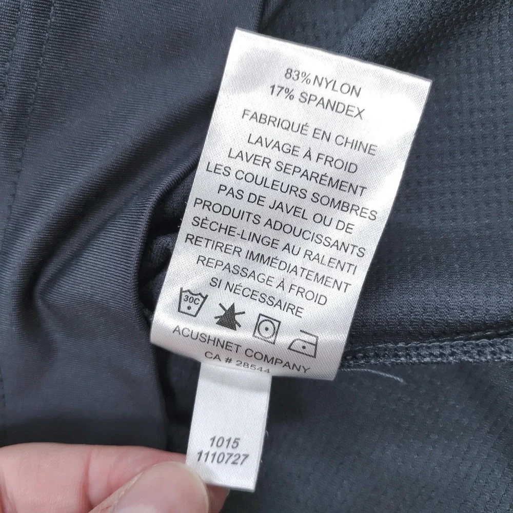 FootJoy Pullover Shirt Mens XL Black Gray Quarter Zip Golf Mock Neck Stretch